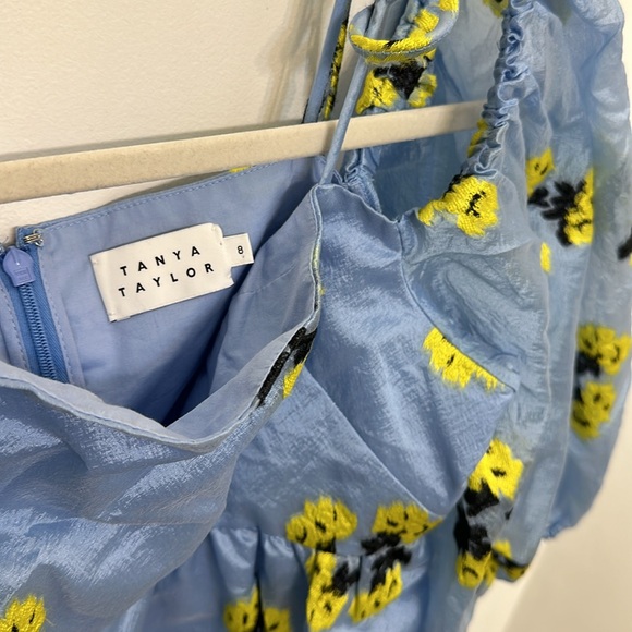 Tanya Taylor Marisa Cold-Shoulder Balloon-Sleeve Mini Dress size 8 - Picture 8 of 10